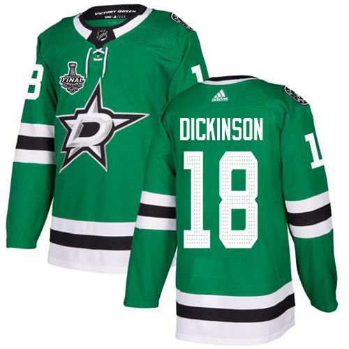 Cheap Adidas Men Dallas Stars 18 Jason Dickinson Green Home Authentic 2020 Stanley Cup Final Stitched NHL Jersey